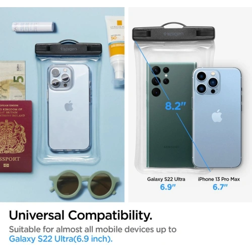 Uniwersalne wodoszczelne etui Spigen A610 Universal Waterproof Float Case Crystal Clear