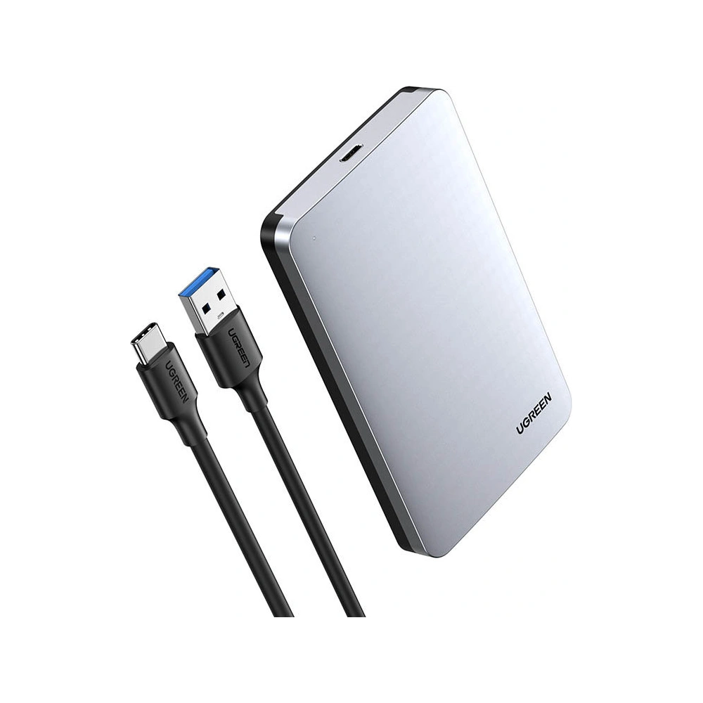 Hurtownia GSM - Kapsa na pevný disk 2,5 palce UGREEN CM300 SATA 3.0 6Gbps šedá + kabel USB - USB-C 0,5m - UGR1283GRY - {ean13} - Hurt