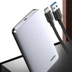 Hurtownia GSM - Kieszeń na dysk twardy 2,5 cala UGREEN CM300 SATA 3.0 6Gbps szary + kabel USB - USB-C 0,5m - UGR1283GRY - {ean13} - Hurt