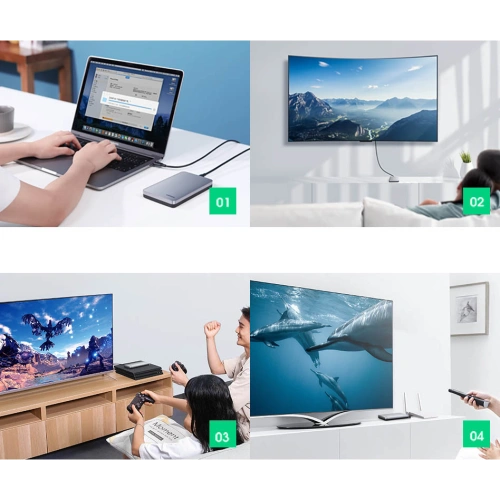 Kieszeń na dysk twardy 2,5 cala UGREEN CM300 SATA 3.0 6Gbps szary + kabel USB - USB-C 0,5m