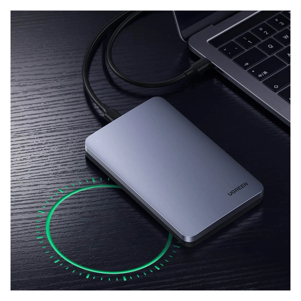 Hurtownia GSM - Kapsa na pevný disk 2,5 palce UGREEN CM300 SATA 3.0 6Gbps šedá + kabel USB - USB-C 0,5m - UGR1283GRY - {ean13} - Hurt