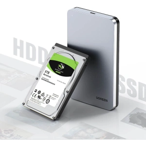 Hurtownia GSM - Kieszeń na dysk twardy 2,5 cala UGREEN CM300 SATA 3.0 6Gbps szary + kabel USB - USB-C 0,5m - UGR1283GRY - {ean13} - Hurt