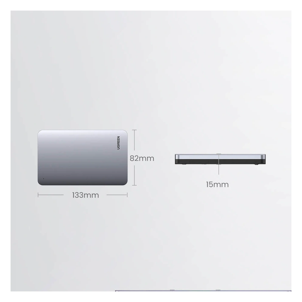 Hurtownia GSM - Kapsa na pevný disk 2,5 palce UGREEN CM300 SATA 3.0 6Gbps šedá + kabel USB - USB-C 0,5m - UGR1283GRY - {ean13} - Hurt