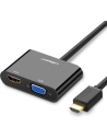 UGREEN CM101 adapter converter mini HDMI (male) - VGA (female) / HDMI (female) + 3.5mm mini jack (female) black