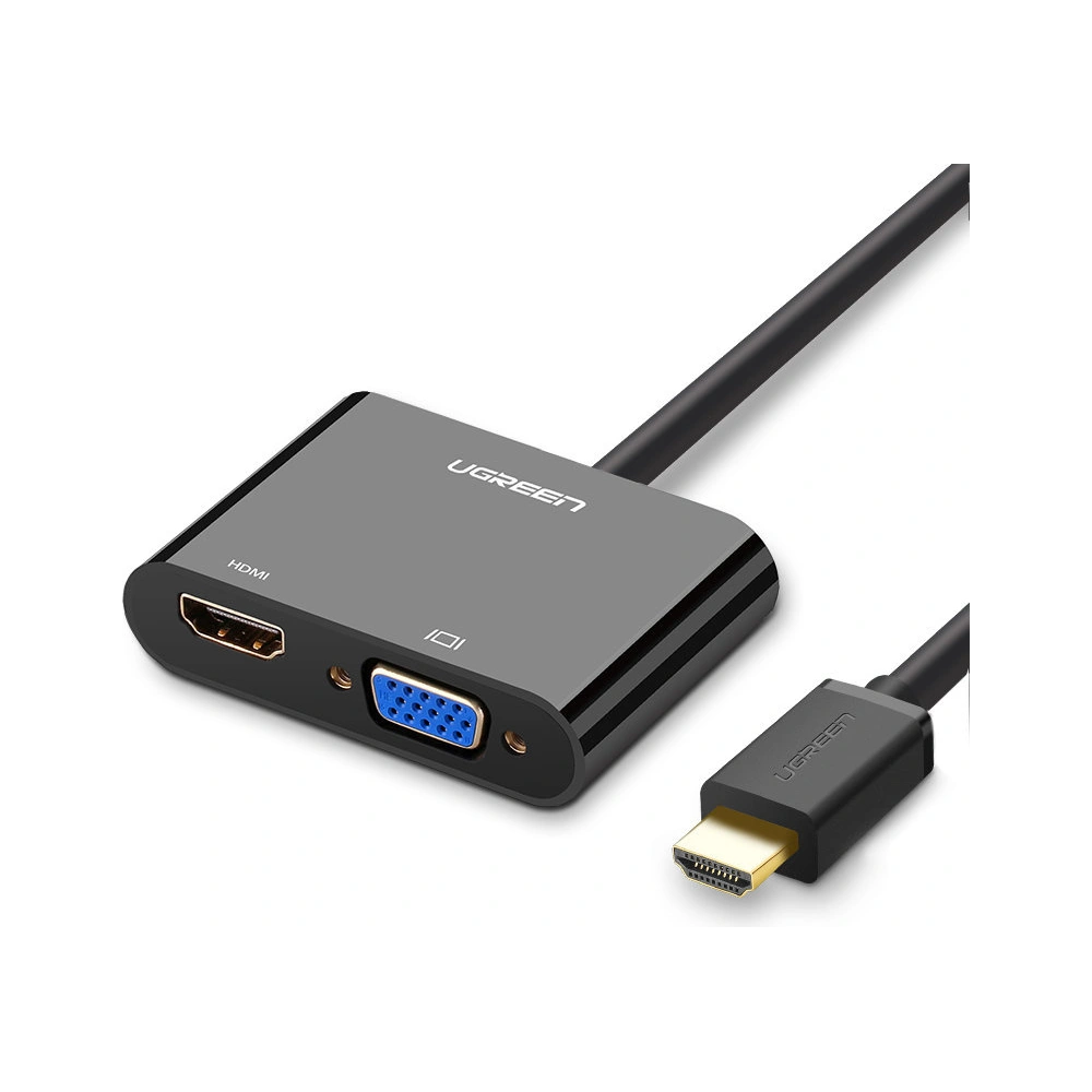 Hurtownia GSM - Adaptér konvertor UGREEN CM101 mini HDMI (samec) - VGA (samice) / HDMI (samice) + mini jack 3,5 mm (samice) černý - UGR1284BLK - {ean13} - Hurt