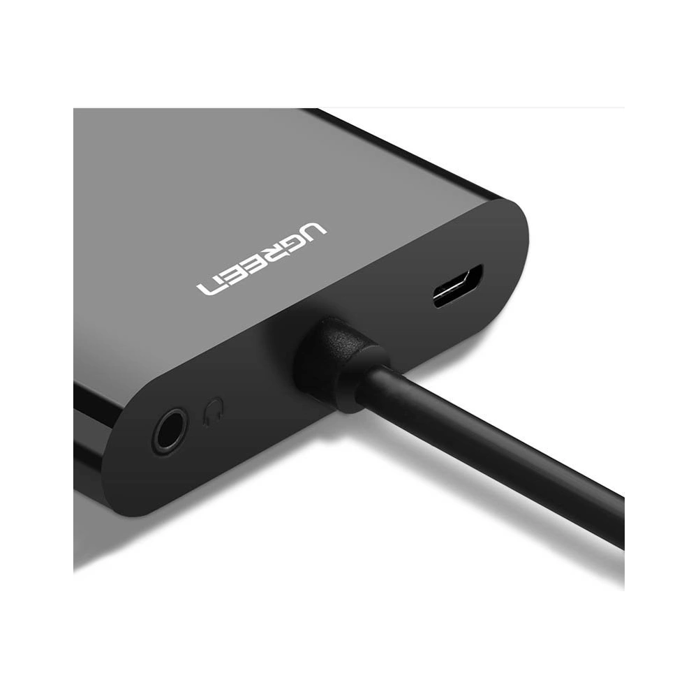 Hurtownia GSM - Adapter konwerter UGREEN CM101 mini HDMI (męski) - VGA (żeński) / HDMI (żeński) + mini jack 3,5mm (żeński) czarny - UGR1284BLK - {ean13} - Hurt