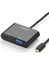 Adapter video UGREEN MM115 micro HDMI - HDMI + VGA 30cm czarny