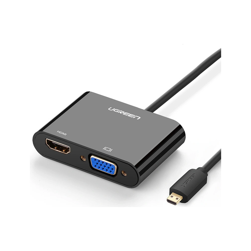 Hurtownia GSM - Adapter video UGREEN MM115 micro HDMI - HDMI + VGA 30cm czarny - UGR1285BLK - {ean13} - Hurt