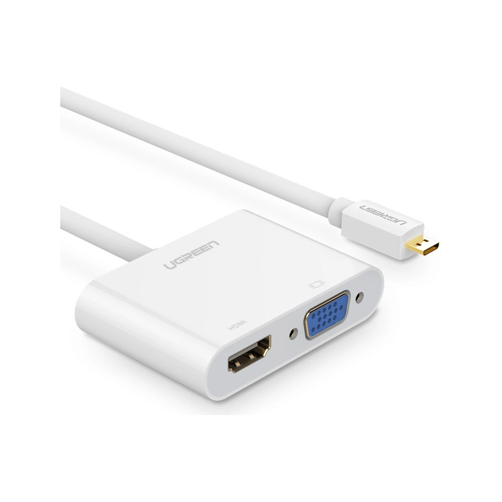Hurtownia GSM - Adaptér video UGREEN MM115 micro HDMI - HDMI + VGA 30 cm černý - UGR1285BLK - {ean13} - Hurt