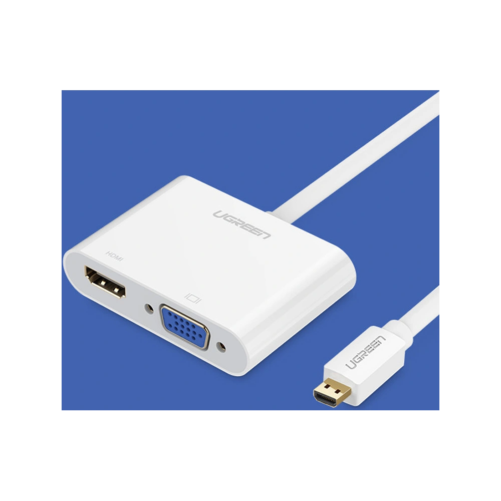 Hurtownia GSM - Adapter video UGREEN MM115 micro HDMI - HDMI + VGA 30cm czarny - UGR1285BLK - {ean13} - Hurt