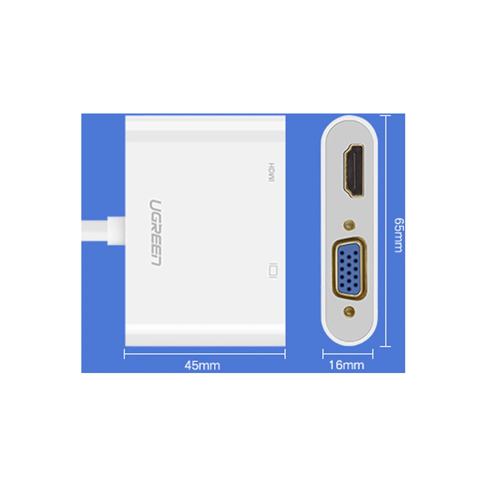 Hurtownia GSM - Adapter video UGREEN MM115 micro HDMI - HDMI + VGA 30cm czarny - UGR1285BLK - {ean13} - Hurt