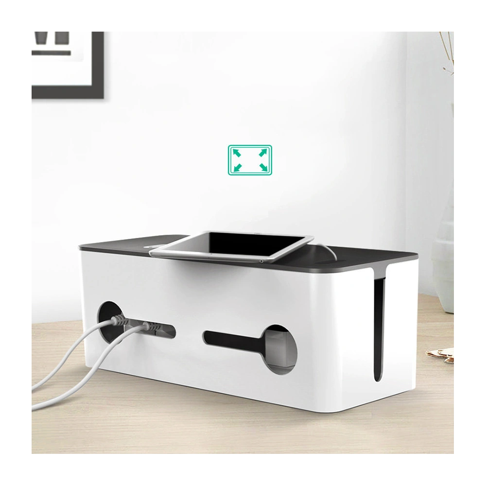 Hurtownia GSM - Organizer do kabli UGREEN LP110 pojemnik na listwy L 42,5x17,5x15,5cm czarno-biały - UGR1287BLKWHT - {ean13} - Hurt