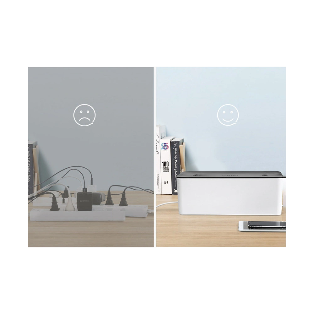 Hurtownia GSM - Organizer do kabli UGREEN LP110 pojemnik na listwy L 42,5x17,5x15,5cm czarno-biały - UGR1287BLKWHT - {ean13} - Hurt