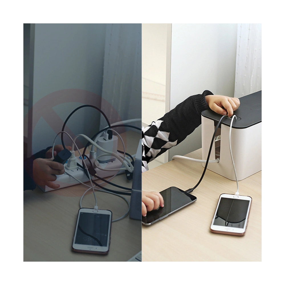 Wholesale UGREEN LP110 cable organizer box box for slats L 42.5x17.5x15.5cm black and white - UGR1287BLKWHT - {ean13} - Hurt