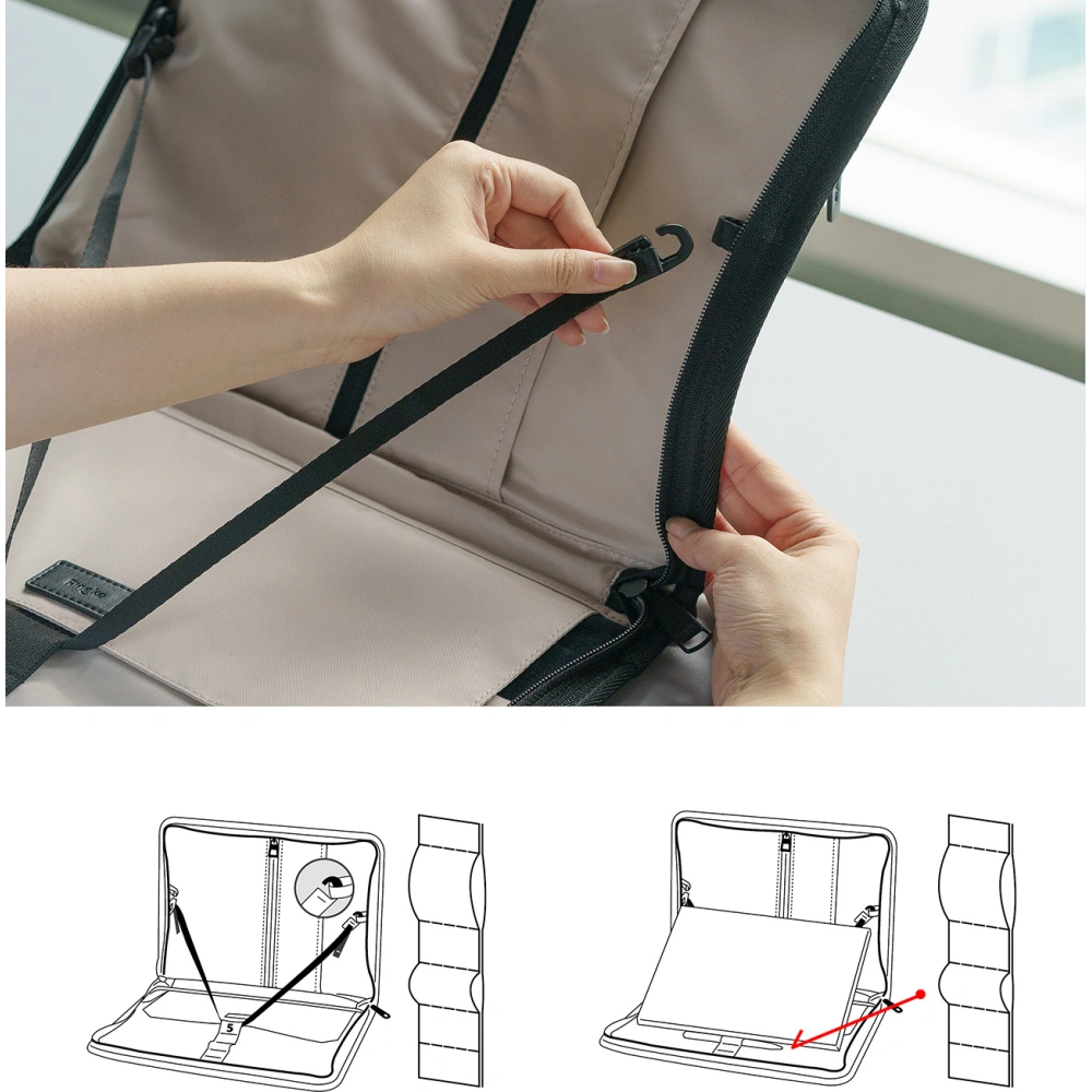Hurtownia GSM - Etui Ringke Smart Zip Pouch pentru tabletă/laptop de până la 13 inch Bej Deschis - RGK1610BEI - {ean13} - Hurt