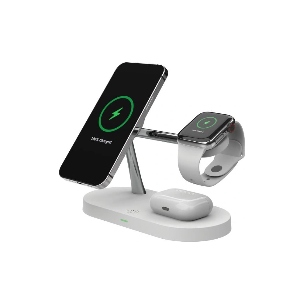 Hurtownia GSM - Bezdrátová nabíječka MagSafe Tech-Protect A14 3in1 Magnetic Wireless Charger White - THP1137WHT - {ean13} - Hurt