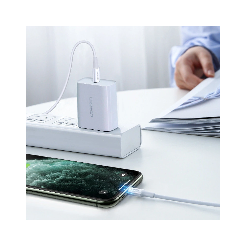 Hurtownia GSM - Kabel UGREEN US171 USB-C - Lightning MFi 3A 1.5m bílý - UGR1290WHT - {ean13} - Hurt