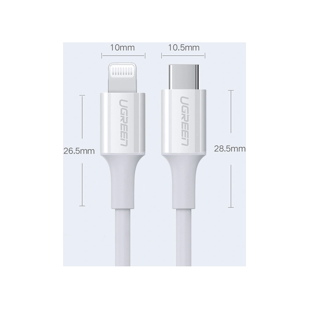 Hurtownia GSM - Kabel UGREEN US171 USB-C - Lightning MFi 3A 1.5m bílý - UGR1290WHT - {ean13} - Hurt