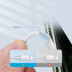 Kabel UGREEN US171 USB-C - Lightning MFi 3A 0.25m biały