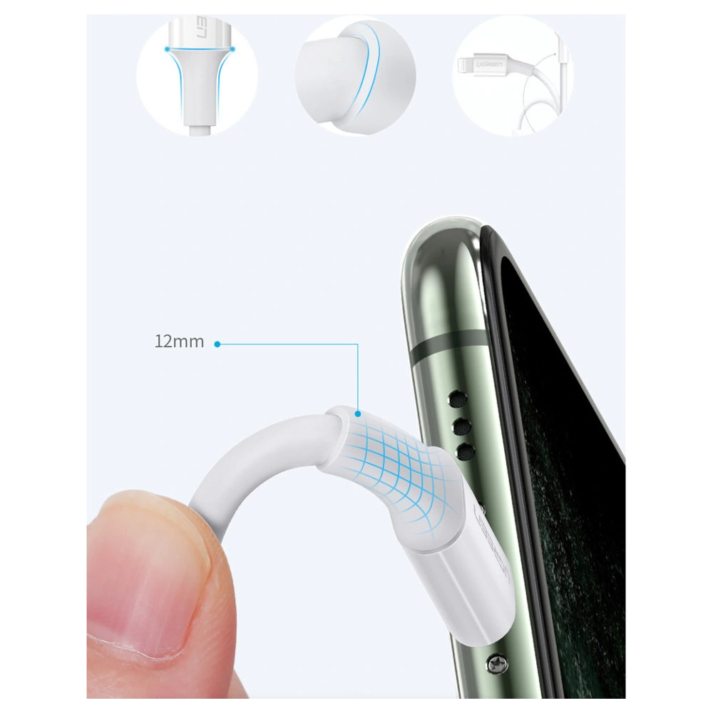 Hurtownia GSM - Kabel UGREEN US171 USB-C - Lightning MFi 3A 0.5m bílý - UGR1292WHT - {ean13} - Hurt