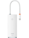 Hurtownia GSM - Hub 6w1 Baseus Lite Series, USB-C do 2x USB 3.0 + HDMI + USB-C + TF/SD (biały) - BSU3373WHT - {ean13} - Hurt