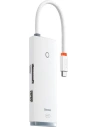 Hurtownia GSM - Hub 6v1 Baseus Lite Series, USB-C na 2x USB 3.0 + HDMI + USB-C + TF/SD (bílý) - BSU3373WHT - {ean13} - Hurt