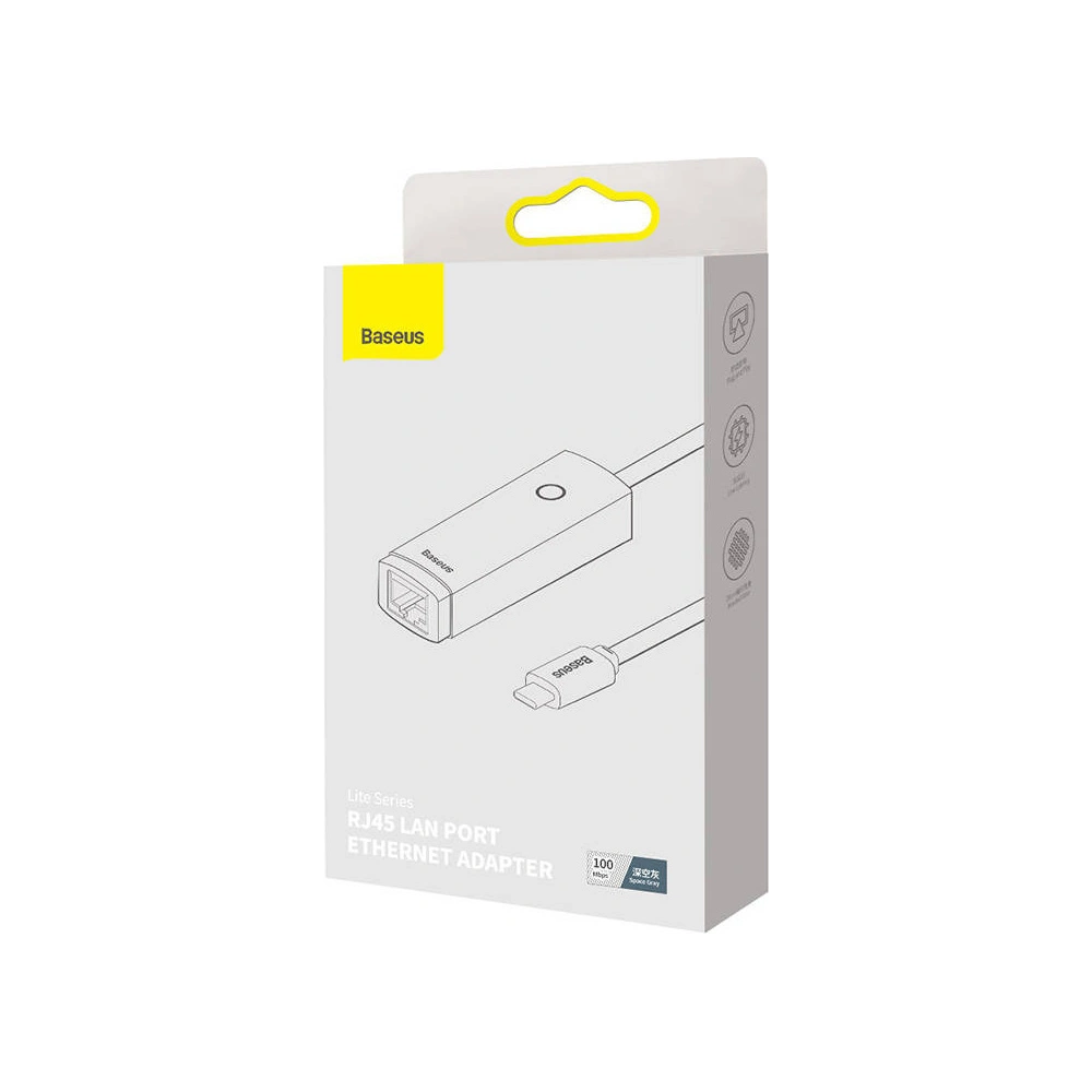 Hurtownia GSM - Adaptér síťový Baseus Lite Series USB-C na RJ45, 100Mbps (šedý) - BSU3375GRY - {ean13} - Hurt