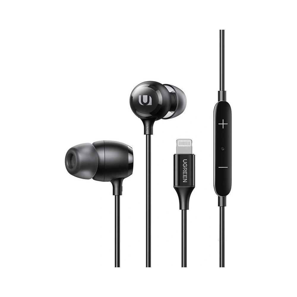 Hurtownia GSM - Sluchátka UGREEN EP104 Lightning MFI 1.15m černá - UGR1293BLK - {ean13} - Hurt