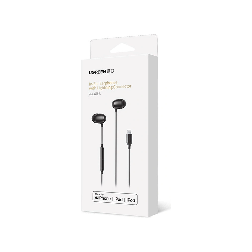 Hurtownia GSM - Sluchátka UGREEN EP104 Lightning MFI 1.15m černá - UGR1293BLK - {ean13} - Hurt