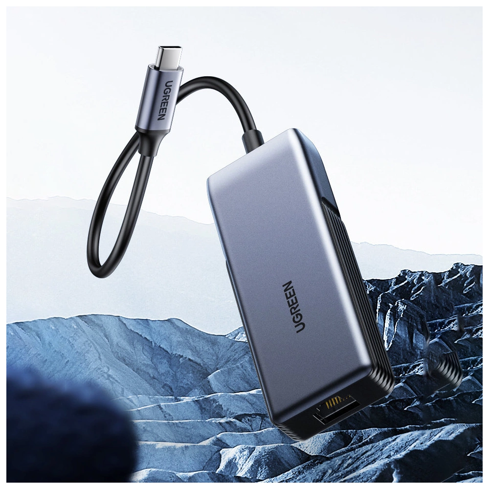 Hurtownia GSM - Adapter UGREEN CM312 USB-C - Ethernet RJ-45 5Gbps černý - UGR1294BLK - {ean13} - Hurt