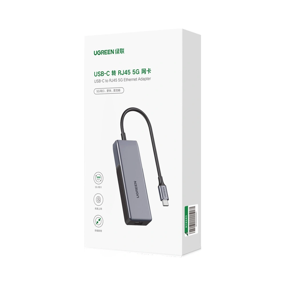 Wholesale UGREEN CM312 adapter USB Type C adapter (male) - Ethernet RJ-45 (female) 5Gbps black - UGR1294BLK - {ean13} - Hurt