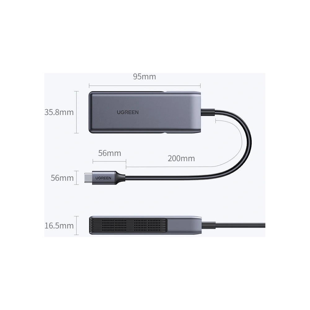 Hurtownia GSM - Adapter UGREEN CM312 USB-C - Ethernet RJ-45 5Gbps černý - UGR1294BLK - {ean13} - Hurt