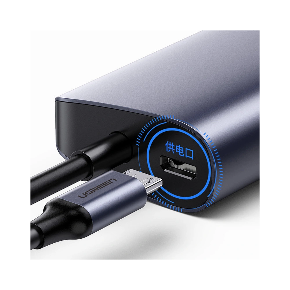Wholesale UGREEN CM252 multifunctional adapter HUB USB Type C - 3 x USB / Ethernet RJ-45 / micro USB gray - UGR1299GRY - {ean13} - Hurt