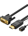 Konwerter UGREEN MM101 HDMI - VGA z zasilaniem microUSB 1.5m czarny