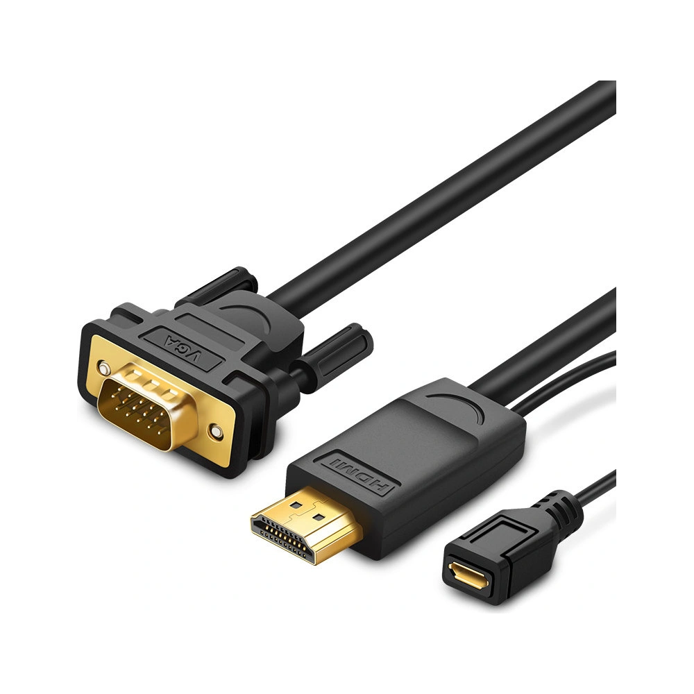 Wholesale UGREEN MM101 adapter image converter HDMI - VGA with micro USB power 1.5m black - UGR1301BLK - {ean13} - Hurt