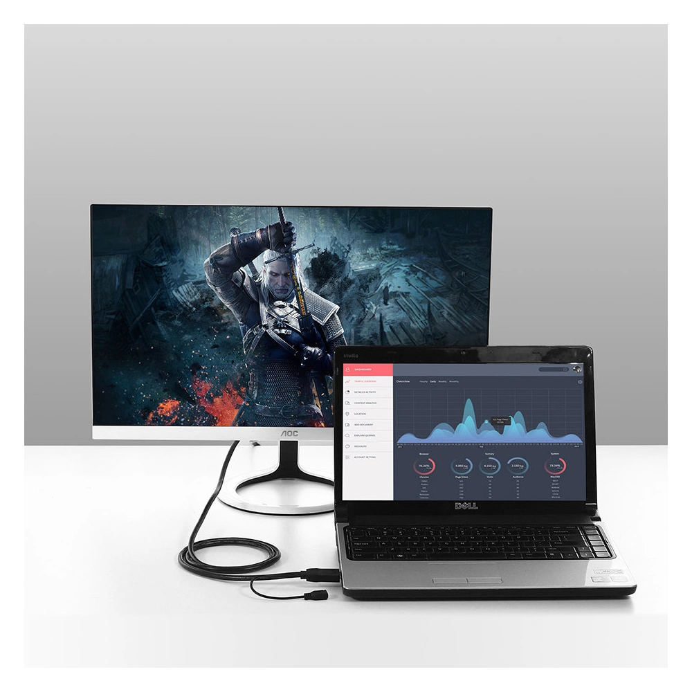 Hurtownia GSM - Konvertor UGREEN MM101 HDMI - VGA s napájením microUSB 1.5m černý - UGR1301BLK - {ean13} - Hurt
