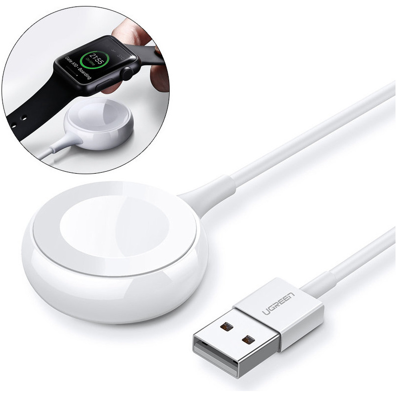 Ugreen Distributor - 6957303855186 - UGR1304WHT - UGREEN CD177 wireless MFI Qi charger for Apple Watch with built-in cable 1m white - B2B homescreen