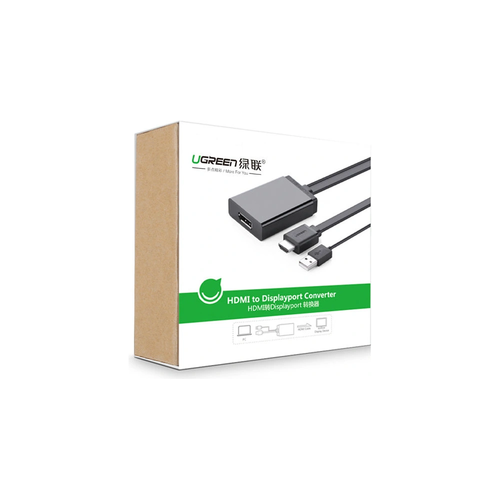 Wholesale UGREEN MM107 unidirectional HDMI adapter (male) - Display Port (female) + USB (for power supply) video adapter 0.5m black - UGR1305BLK - {ean13} - Hurt