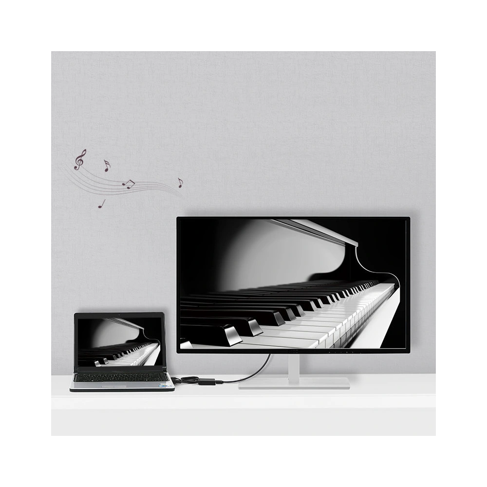 Hurtownia GSM - Adaptér jednosměrný UGREEN MM107 HDMI (samec) - Display Port (samice) + USB (pro napájení) 0,5m černý - UGR1305BLK - {ean13} - Hurt