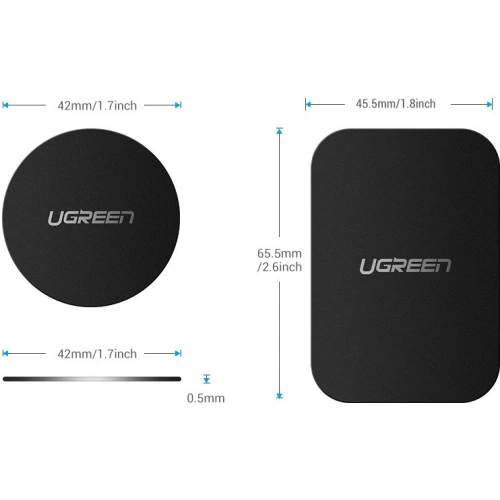 Metalowe płytki UGREEN LP123 do uchwytów magnetycznych szary