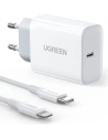Hurtownia GSM - Nabíječka UGREEN USB-C Power Delivery 20W + kabel USB-C - Lightning MFI bílý - UGR1307WHT - {ean13} - Hurt