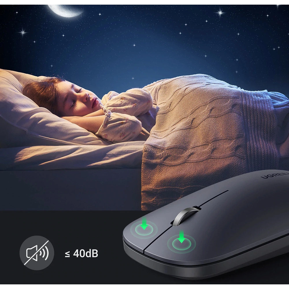 Wholesale UGREEN MU001 handy wireless USB mouse green - UGR1309GRN - {ean13} - Hurt