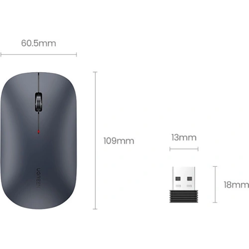 Mysz bezprzewodowa UGREEN MU001 USB zielony