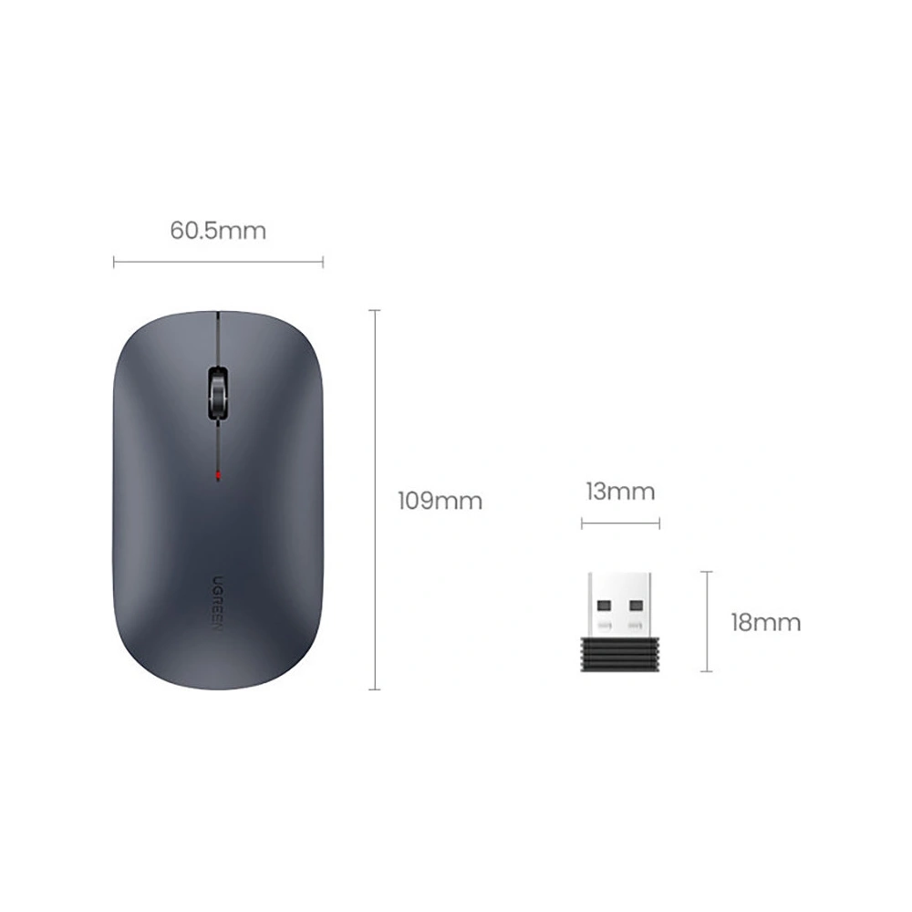 Wholesale UGREEN MU001 handy wireless USB mouse green - UGR1309GRN - {ean13} - Hurt
