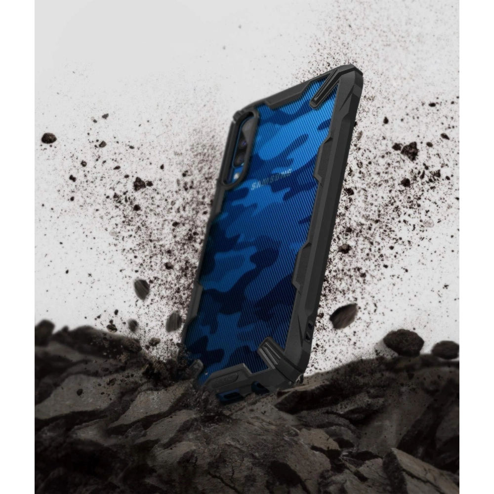 Hurtownia GSM - Etui Ringke Fusion-X Design Samsung Galaxy A70 Camo (Moro) Černé - RGK916MOB - {ean13} - Hurt