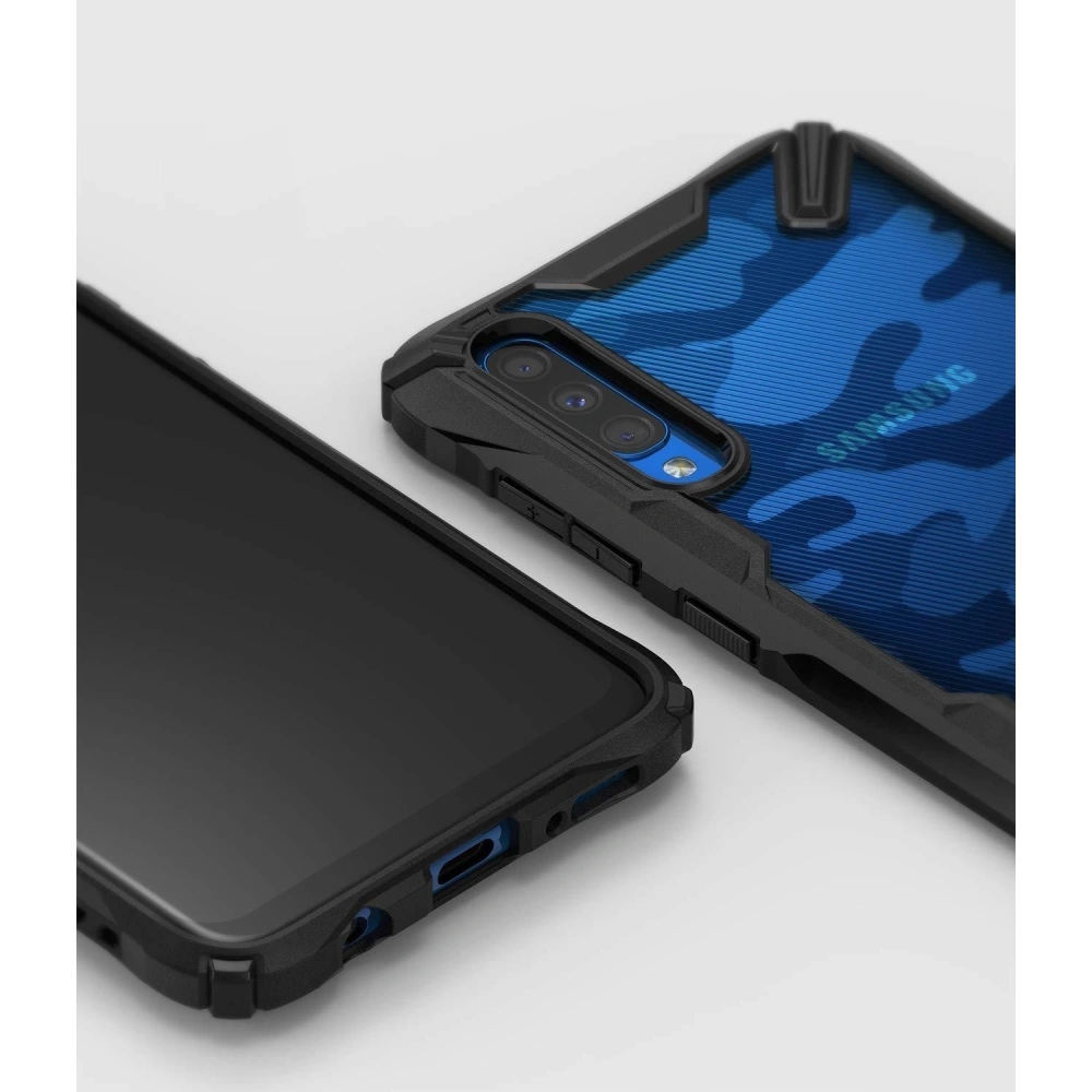 Hurtownia GSM - Etui Ringke Fusion-X Design Samsung Galaxy A70 Camo (Moro) Černé - RGK916MOB - {ean13} - Hurt