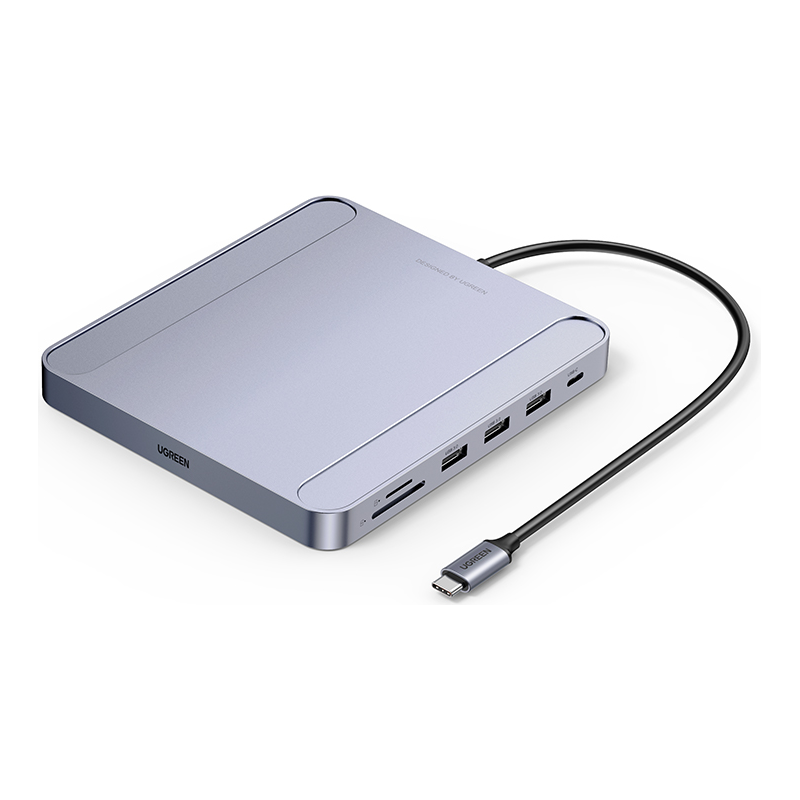 Ugreen Distributor - 6957303863785 - UGR1315GRY - UGREEN CM522 USB Type C HUB - 3 x USB Type A 3.1 Gen 1 + SD/TF + RJ45 Grey - B2B homescreen