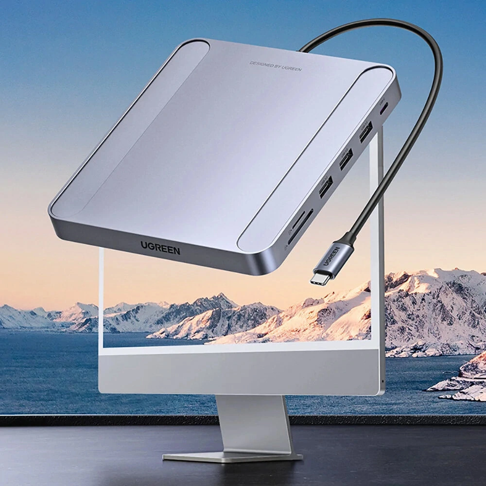 Wholesale UGREEN CM522 USB Type C HUB - 3 x USB Type A 3.1 Gen 1 + SD/TF + RJ45 Grey - UGR1315GRY - {ean13} - Hurt