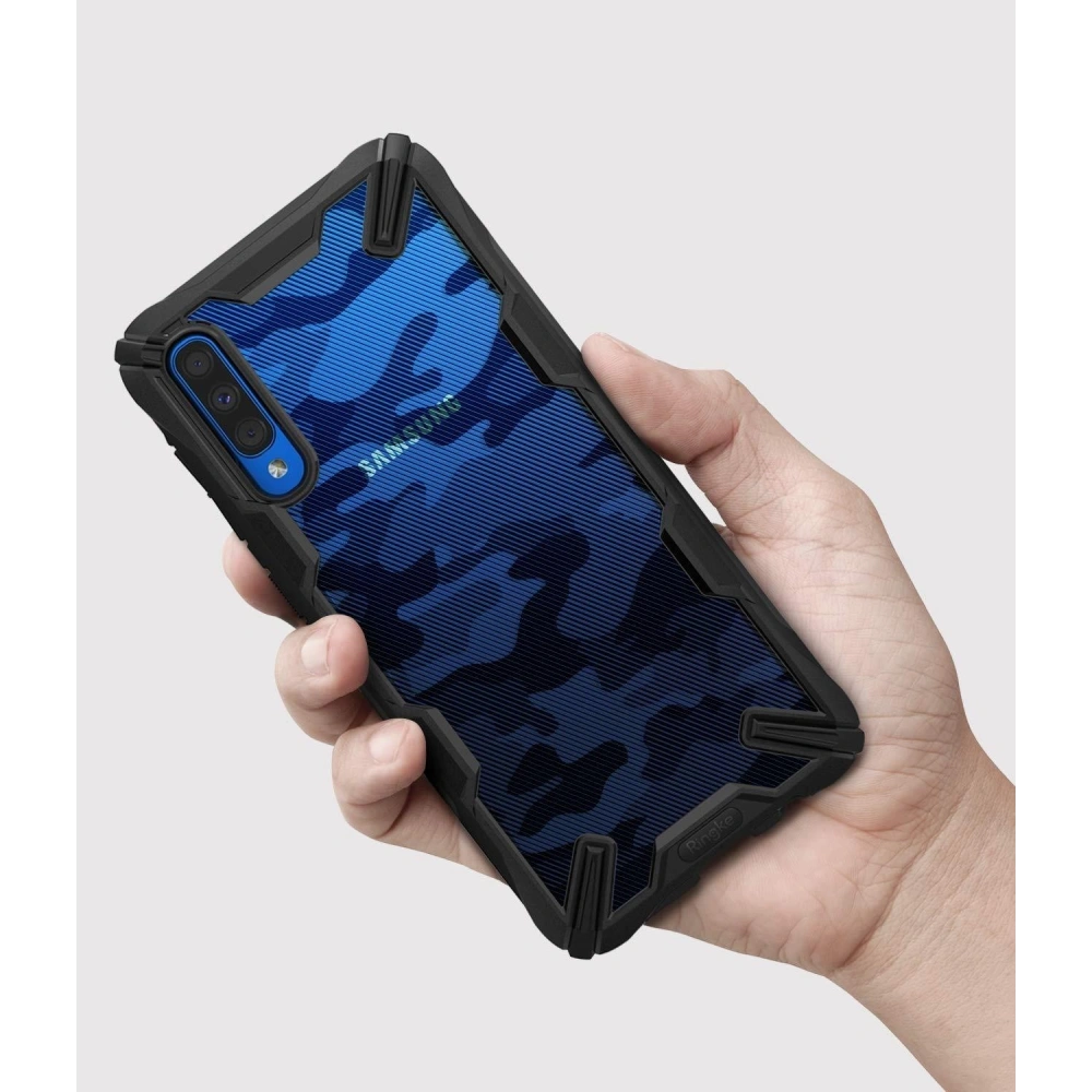 Hurtownia GSM - Etui Ringke Fusion-X Design Samsung Galaxy A70 Camo (Moro) Černé - RGK916MOB - {ean13} - Hurt