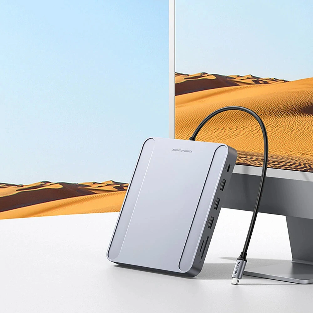 Wholesale UGREEN CM522 USB Type C HUB - 3 x USB Type A 3.1 Gen 1 + SD/TF + RJ45 Grey - UGR1315GRY - {ean13} - Hurt